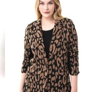 Joseph Ribkoff Leopard Print Knit Jacket – Size 12